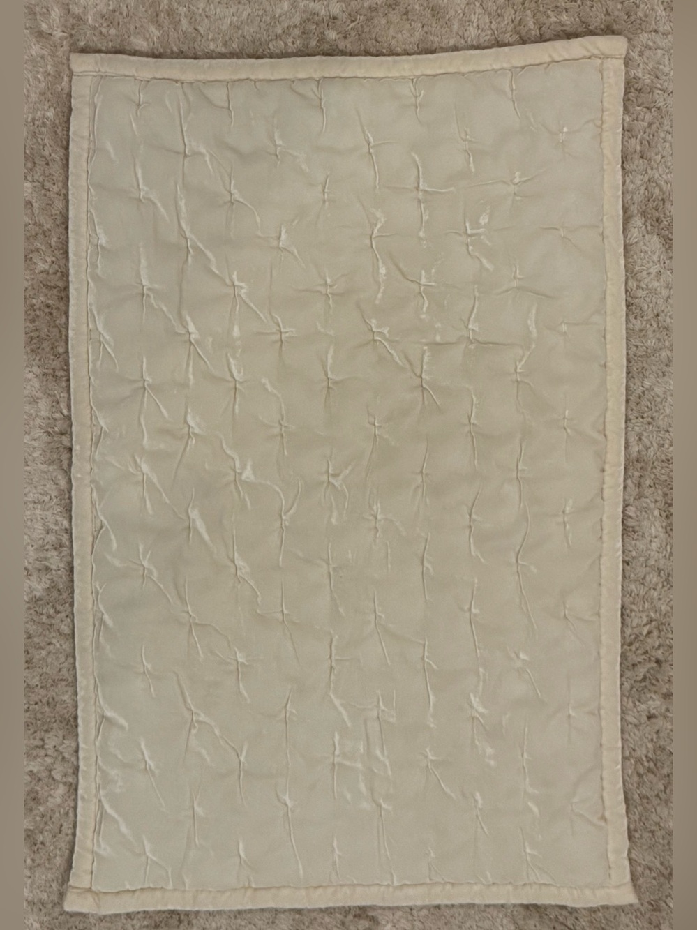 HiEnd Accents set of 2 King Size Cream Velvet Pillow Shams